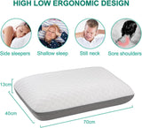 Fityou Memory Foam Pillow Neck Support Pillow Ergonomic Sleeping Pillow Cooling Pillow Double Sided Design Washable Pillow Cover (67.5X40X13Cm) Cervical Orthopedic Pillows Naty Shop