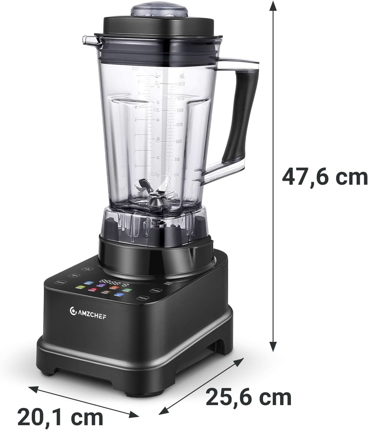 Frullatore AMZCHEF, 8 menu intelligenti e 10 velocità, touch screen LCD Kitchen Naty Shop