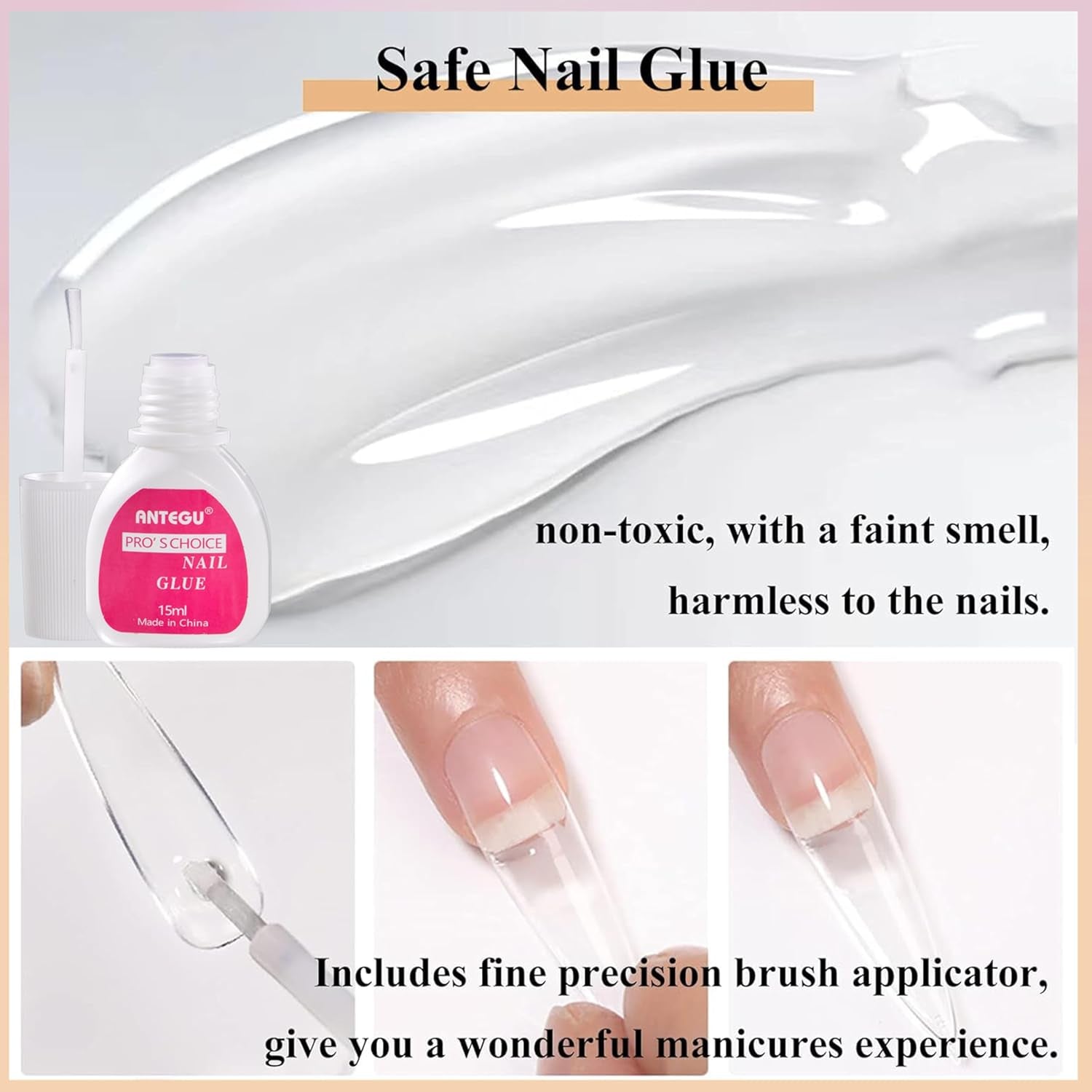 Set unghie finte ballerina - 240 pezzi di delicato rosa lilla per unghie finte, colla a copertura totale su unghie finte, set di punte per unghie finte per manicure e nail art per donne e ragazze (rosa lavanda)