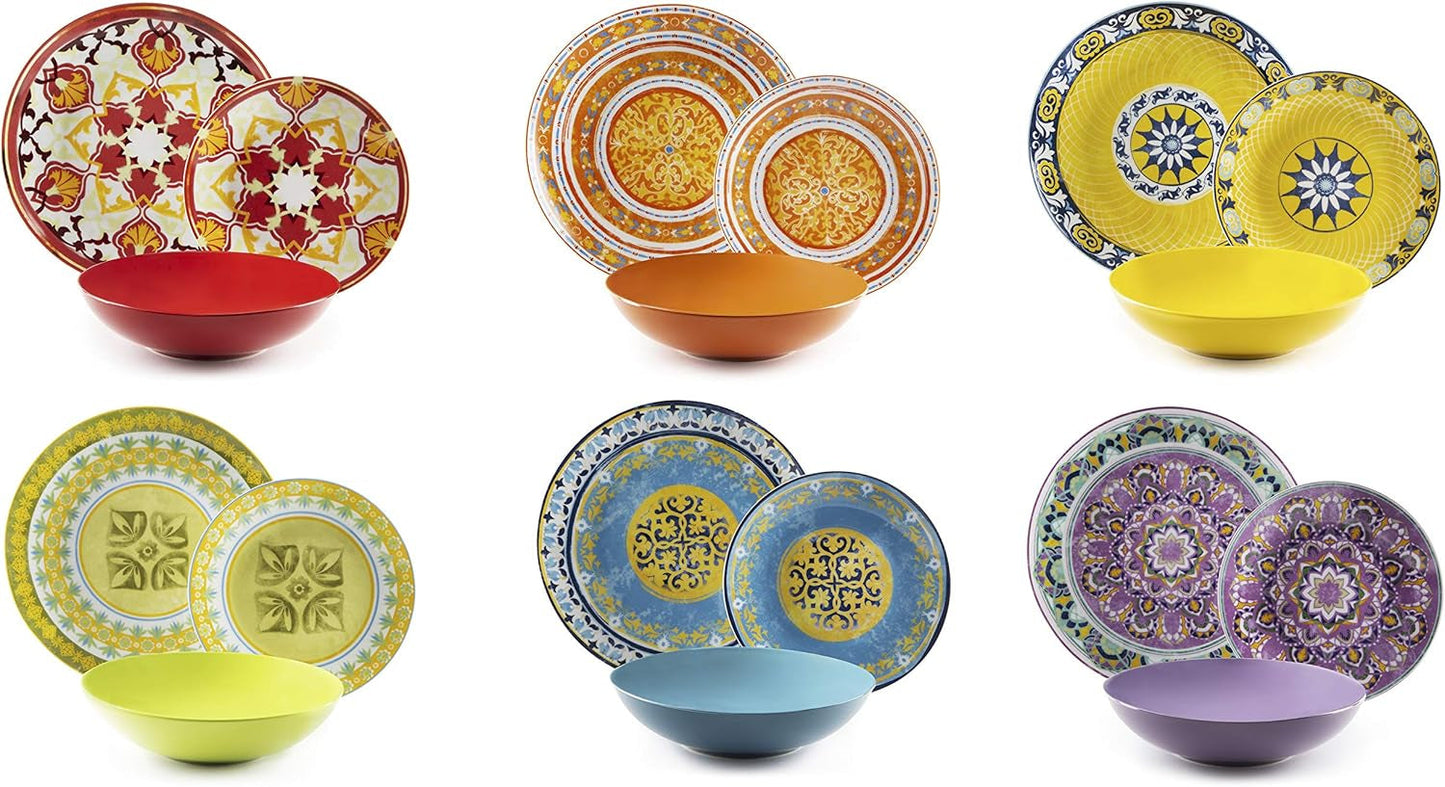 Servizio tavola Excelsa ETNO Chic, porcellana, multicolore, 21 pezzi