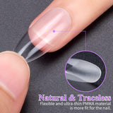 Becellen 500 punte per unghie artificiali, punte per unghie in gel morbido, copertura completa, punte per unghie in gel, unghie artificiali pre-lucidate, set di colla per nail art fai da te (mandorle)