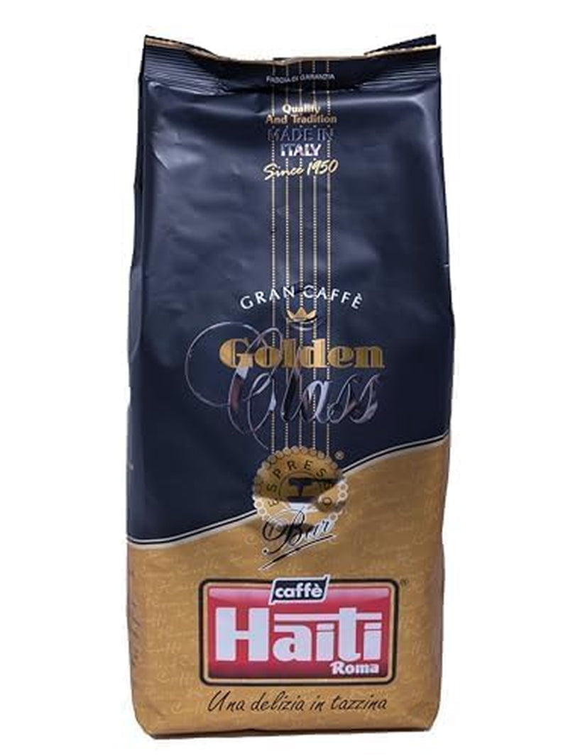Caffè Haiti Roma Gran Caffè Golden Class in grani in confezioni da 1 kg. Tostatura artigianale italiana e miscela di qualità.
