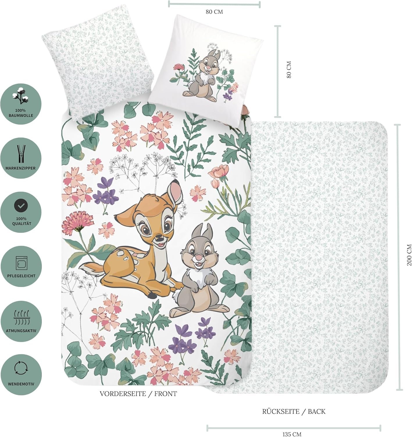 Biancheria da letto per bambini e bambine, cartone animato, 100% cotone Biancheria da letto - bambini Naty Shop