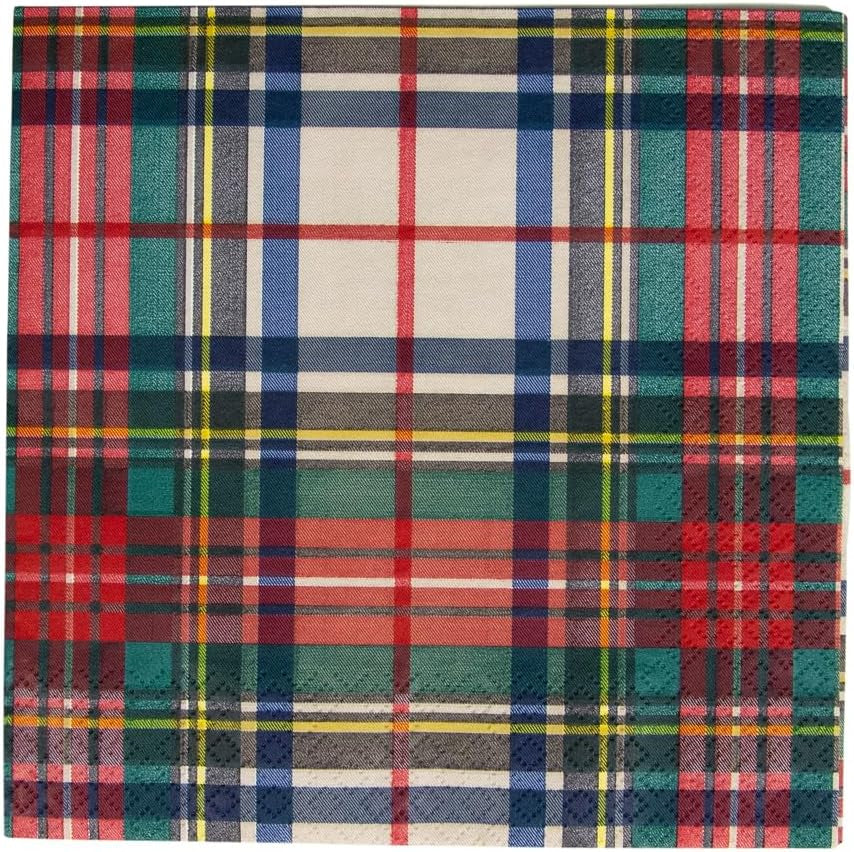 Tovaglioli di carta da cocktail Dress Stewart Tartan, 20 per confezione