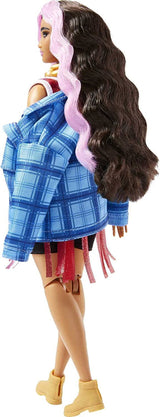 Barbie HDJ46 - Bambola Extra in Abito con Maglia da Basket e Accessori, con Animale Corgi, Capelli Ricci Extra Lunghi con Meches Rosa e Giunti Flessibili, Giocattolo Regalo per Bambini 3+ Naty Shop Dolls