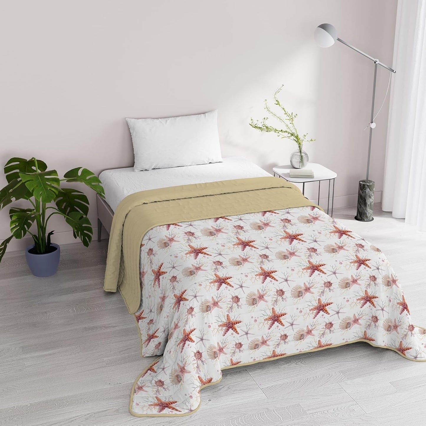Fantasy Italian Bedding Microfibra Estate 1,5 Letto Murrine Trapunte Naty Shop Starfish 1 Posto E Mezzo