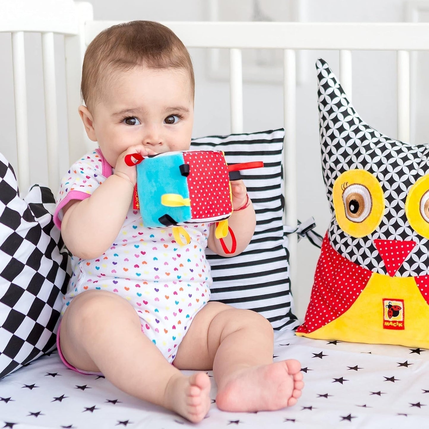 magdum 2 set gioco baby cube + palla in stoffa - gioco motricità da 1 anno - gioco per bambini 6 mesi - gioco montessori - gioco educativo 1 anno - regalo per bambini - palla per bambini - cubo per bambini - regali per bambini Giocattoli Bebe Naty Shop