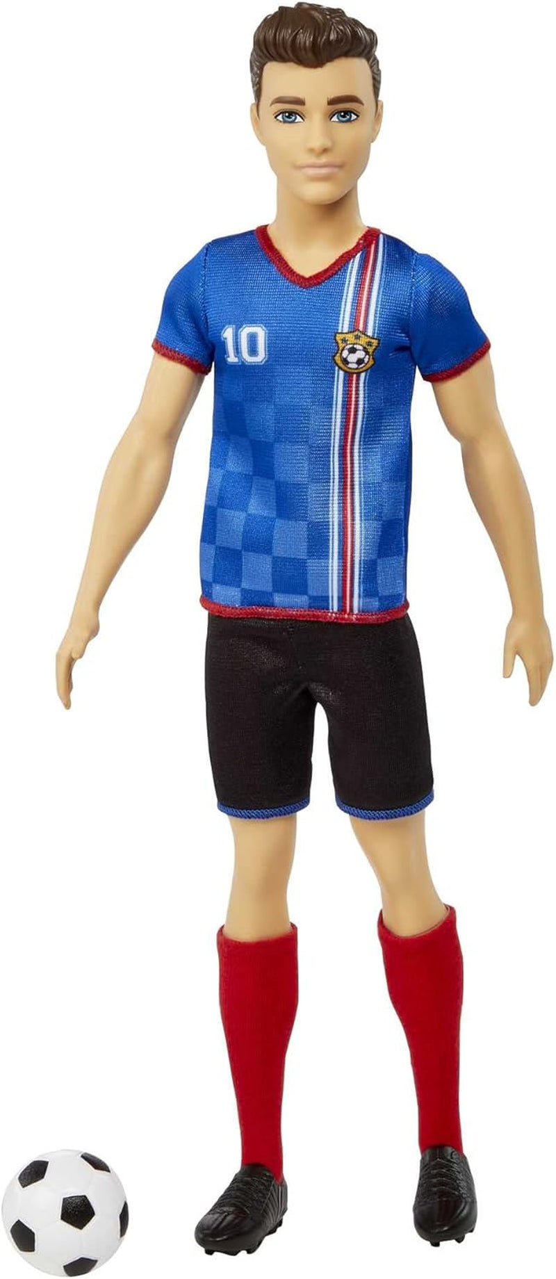 Barbie Serie You Can Be Anything bambola Ken calciatore capelli castani bambola Ken maglietta blu calcio 1X bambola Ken calciatore regalo per bambini 3 anni giocattoli Hcn15 Naty Shop Dolls
