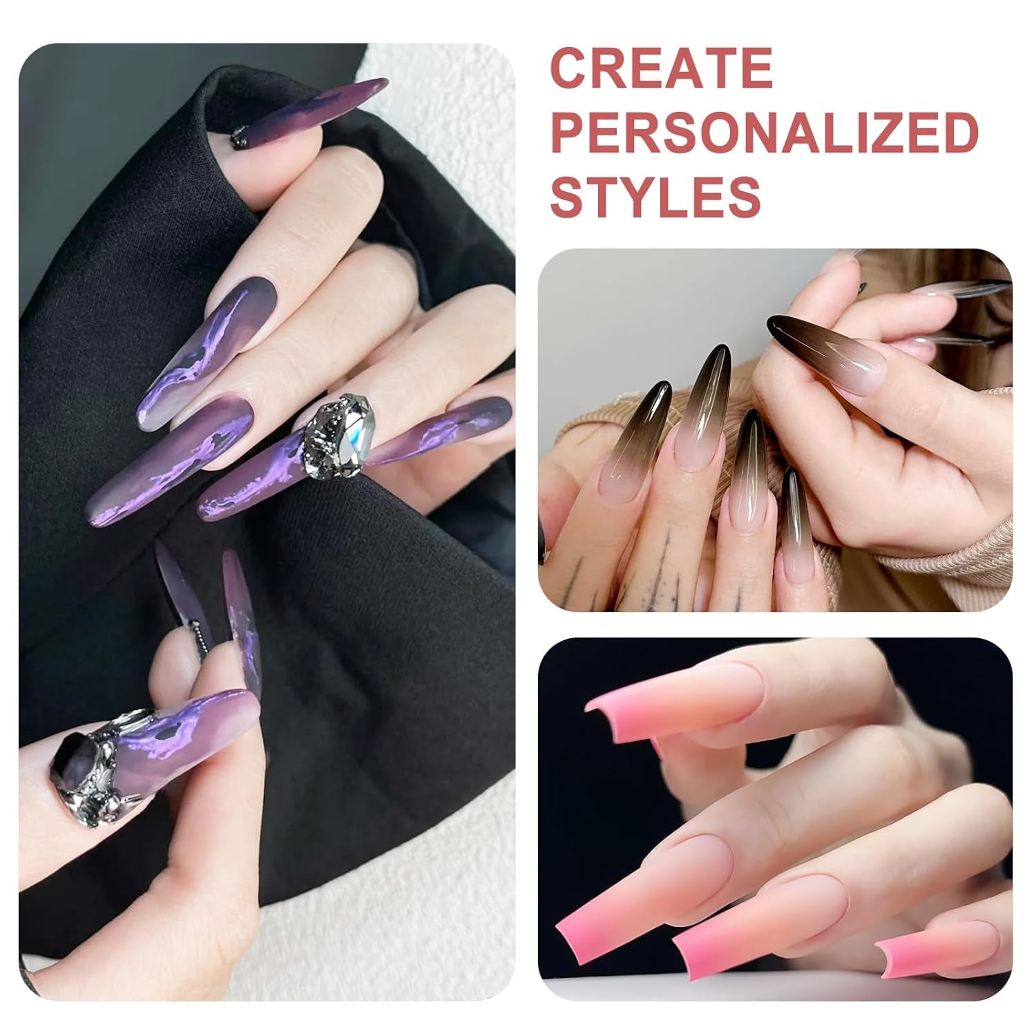 Qufiiry 200 Pezzi Nail Art Schwämme Con Metallo Greifer, Nagelkunst Schwammpinsel, Maniküre Zubehör Für Nägel, Um Eine Varavländ Von Gradient Nail Art Patterns To Create (Bianco)