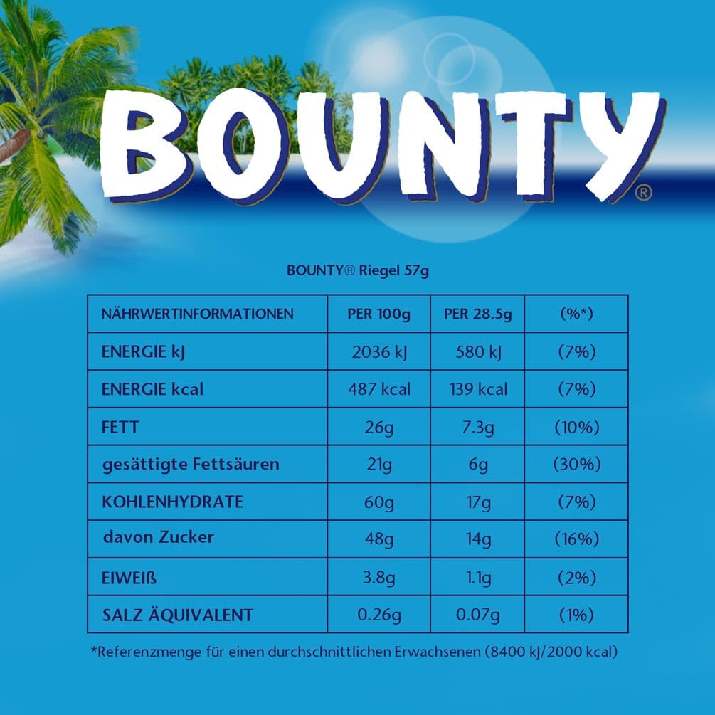 Barrette di cioccolato Bounty Gusto cioccolato al cocco 24 barrette in una confezione (24 x 57 g)