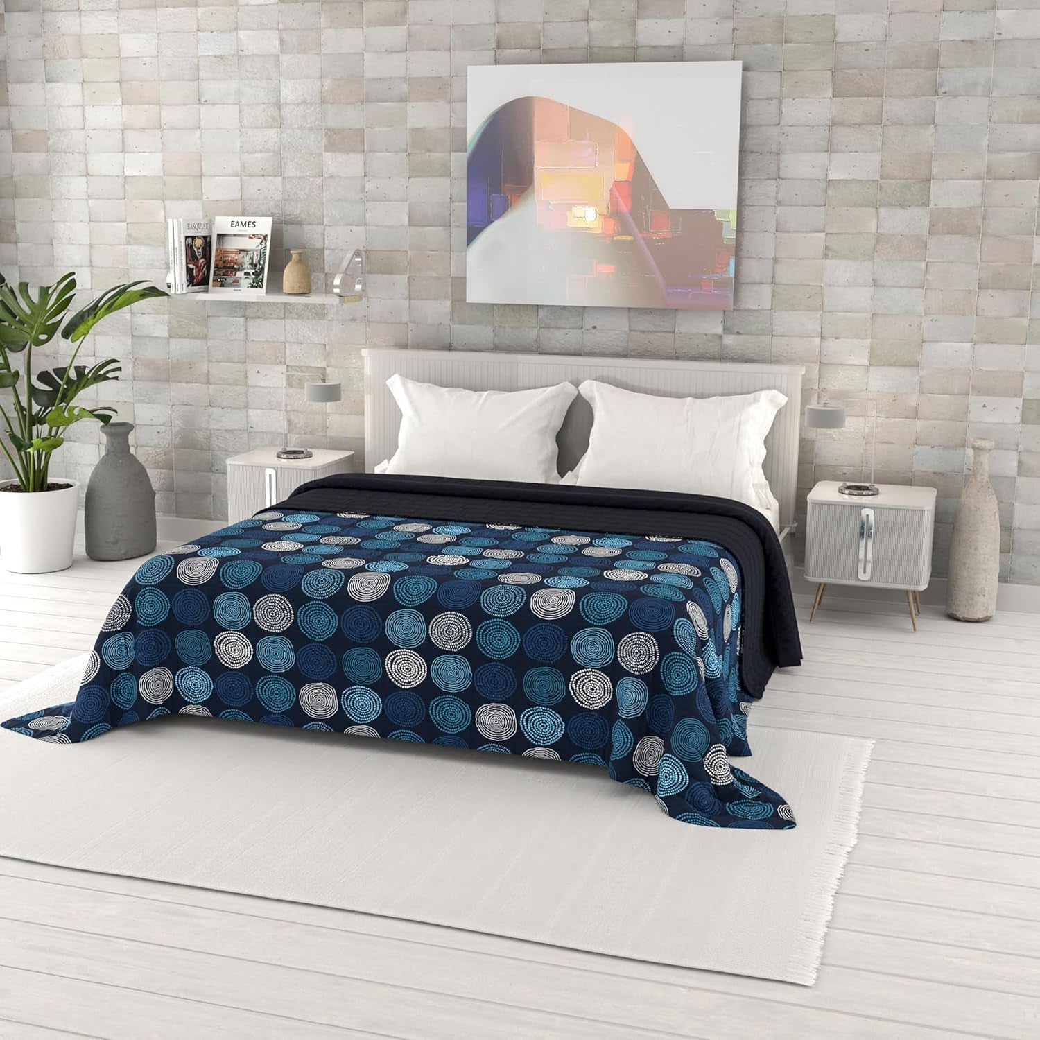 Trapunta estiva stampata fantasia, imbottitura in poliestere, Petali, 260X270Cm Trapunte e Trapunte Naty Shop Ipnotic 260X270Cm