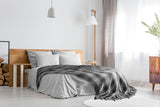 Plaid Frisco, Cotone riciclato, Tradizionale, Plaid, Per sedia, divano, divano, plaid, coperta, Antracite, 127 X 152 Cm Letti e coperte Emma Barclay