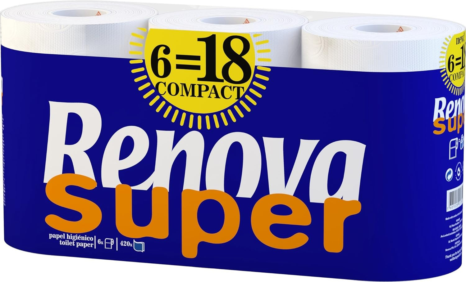 Carta igienica RENOVA SUPER COMPACT 6 rotoli