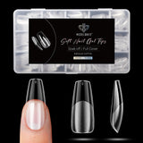 Modelones Nail Tips 510 pezzi - Set di punte per unghie a copertura totale, Set di punte in gel, Punte per unghie in resina PMMA pre-lucidante, Unghie artificiali per colla su nail art fai da te, Squoval corto