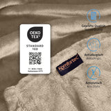 Komfortec soffice coperta, comoda coperta, coperta in pile, certificata Oeko-Tex, super morbida, 150X200 cm, 260 G/M², beige Letti e coperte Besuche den Komfortec-Store
