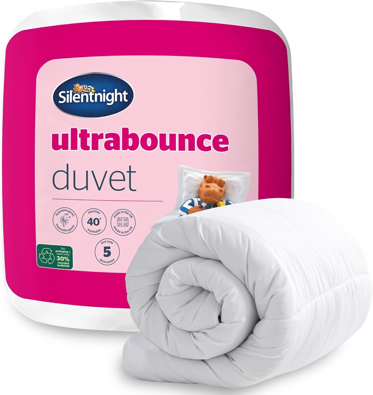 Trapunta Silentnight "Ultbounce", microfibra, bianca, letto singolo Trapunte e trapunte Naty Shop Letto singolo 13.5 Tog