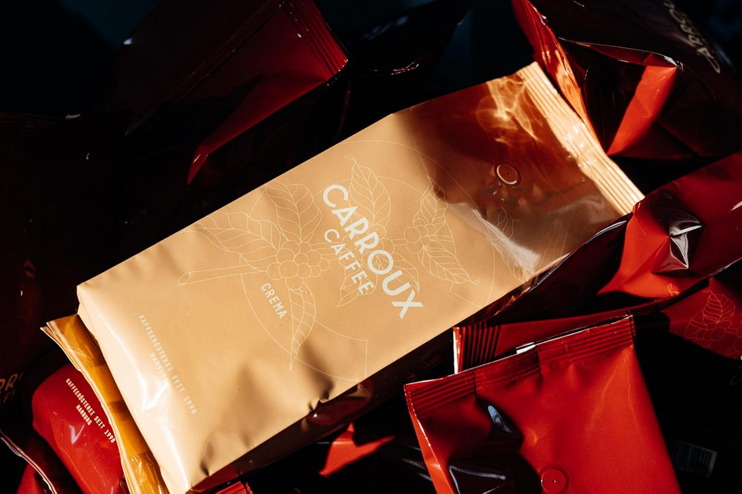 CARROUX Crema in chicchi di caffè interi (6 x 500 g) - Chicchi di caffè premium di Amburgo - Appena tostato secondo la tradizione