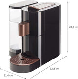 Macchina espresso a capsule K-FEE TWINS II per caffè, tè e cacao | Macchina per caffè espresso per tazze grandi | Riscaldamento rapido | Serbatoio dell'acqua da 2,3 l | 19 battute | Nero-rame