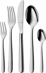 WMF Kult plus Set di posate in acciaio inox per 6 persone Set di posate da 30 pezzi Coltello con manico cavo Cromargan Protect Lucido Resistente ai graffi Lavabile in lavastoviglie Naty Shop