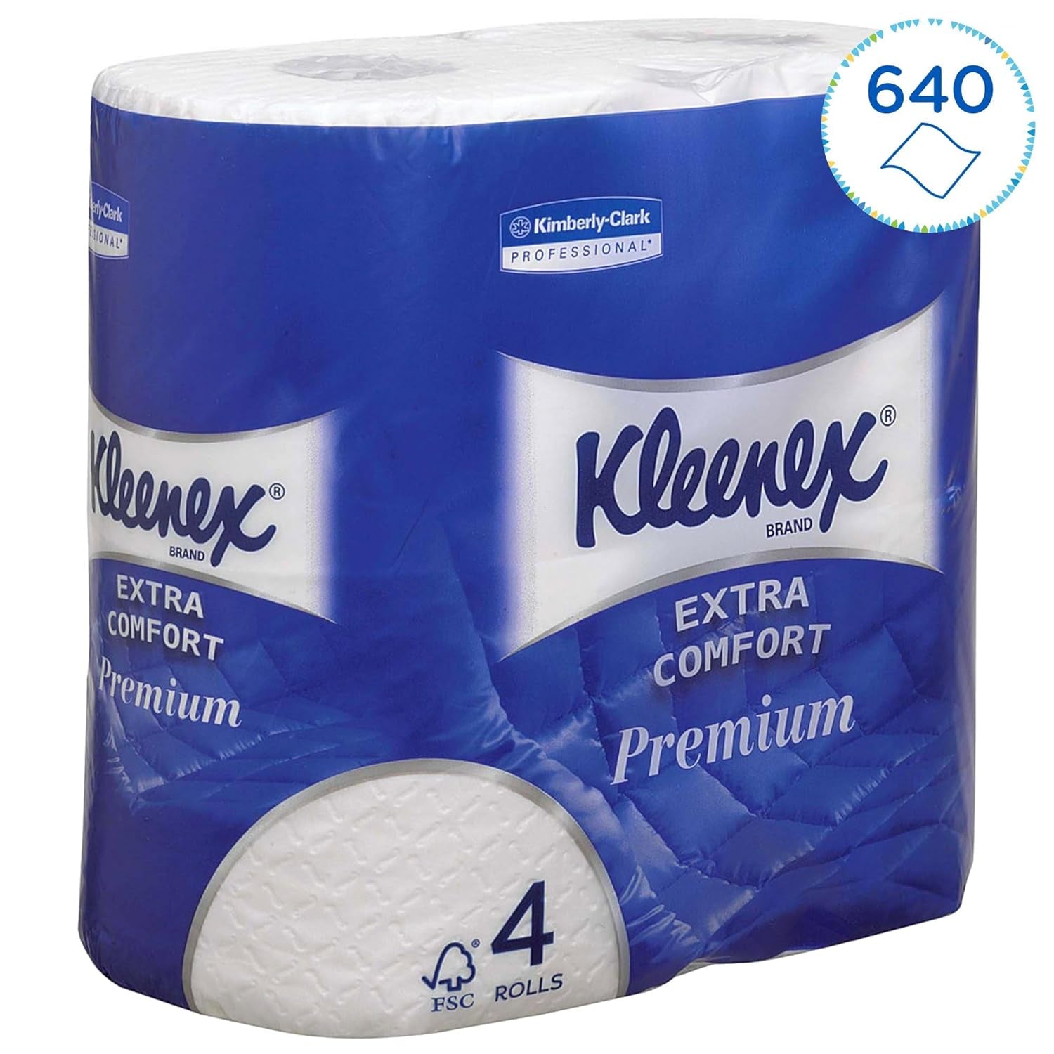 Rotoli di carta igienica Kleenex Premium 8484, carta igienica 24 rotoli x 160 fogli gonfiati, carta igienica a 4 veli, fibra pura al 100%, alta qualità, resistente agli strappi e morbida (confezione da 2)