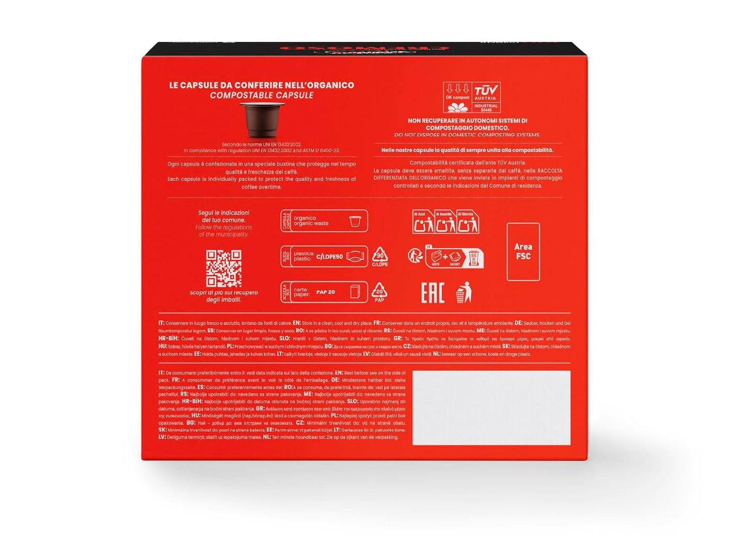 Caffè Vergnano 1882 - Èspresso Kaffeekapseln compostabili, compatibili con Nespresso, Cremoso - Packung Enthält 100 Kapseln