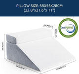 Cuscino da lettura e cuscino elevatore per gambe in piuma Cuscino in memory foam per collo, schiena e gambe, cuscino multifunzionale staccabile per letto, divano, seduta, sonno e riposo, 58x55x28 cm
