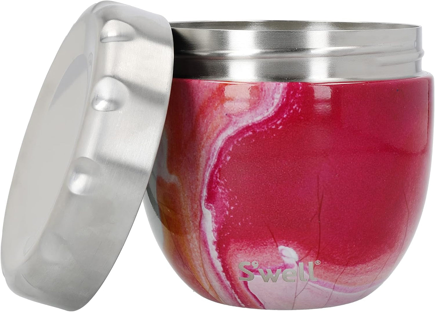Eats Ciotola per Alimenti 2 in 1 con Coperchio a Vite, 636 ml, Agata Rosa, Borraccia con Triplo Isolamento e a Prova di Perdite per Viaggi, Fino a 11 Ore a Freddo/7 Ore a Caldo Naty Shop
