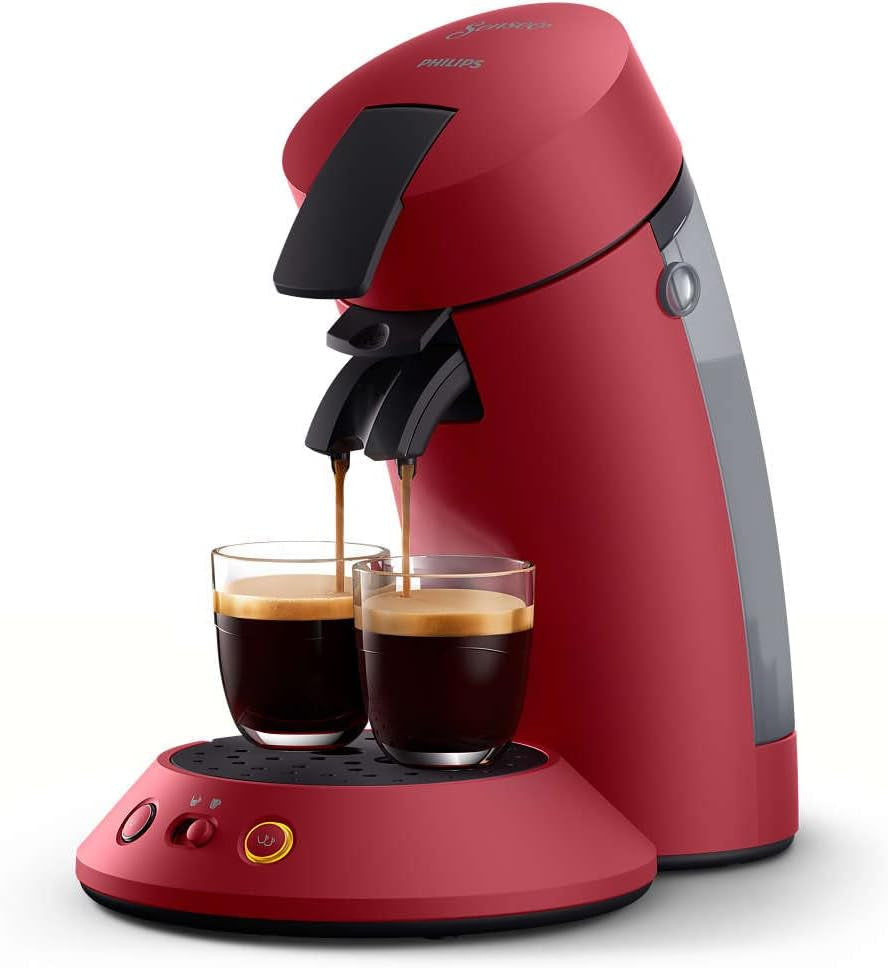 PHILIPS Senseo CSA210/91 Macchina per caffè espresso con capsule Senseo Original+, rossa