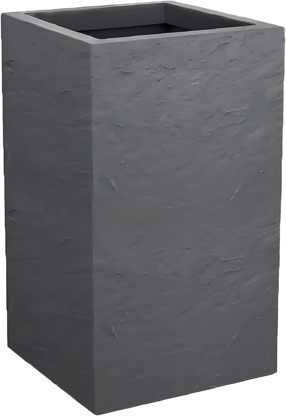 Fioriera Volcania Up, quadrata, alta, 36 l, aspetto pietra, parete singola, serbatoio dell'acqua, 29,5 x 29,5 x 49,5 cm, grigio antracite