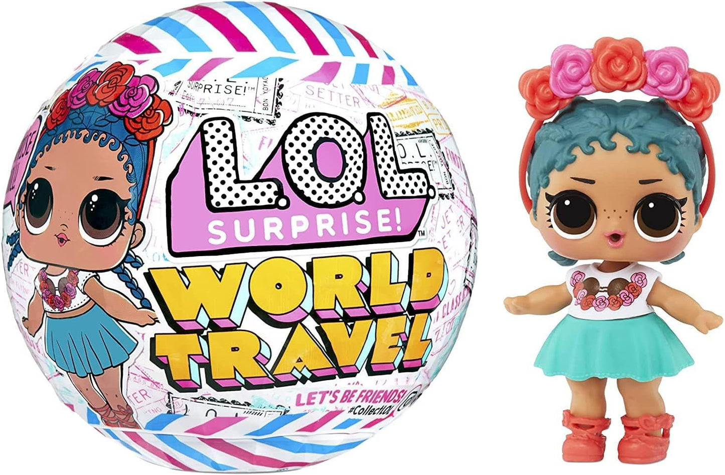 LOL Sorpresa! World Travel Tots - Bambola alla moda con 8 sorprese - Messaggio segreto, moda, accessori e altro - Assortimento casuale da collezione - Regalo per bambini dai 4 anni in su