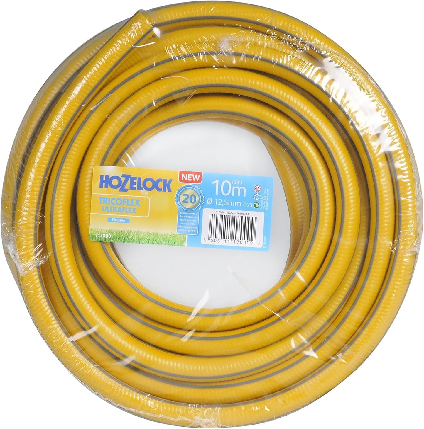 HOZELOCK - Tubo Tricoflex Ultraflex Ø 12,5 mm (1/2") 10 M: Tubo da giardino flessibile resistente alle intemperie, antitorsione e antitorsione in PVC riciclato al 40% [117000]