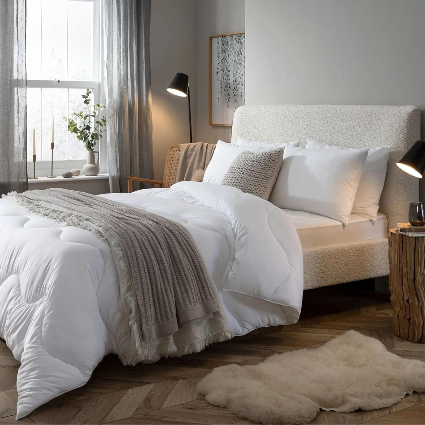 Piumino Twin Spundown 4,5 Tog, leggero, ipoallergenico, caldo, lavabile, estivo, per letto matrimoniale, qualità alberghiera di lusso, con i nostri materiali riciclati Naty Shop Trapunte e Trapunte