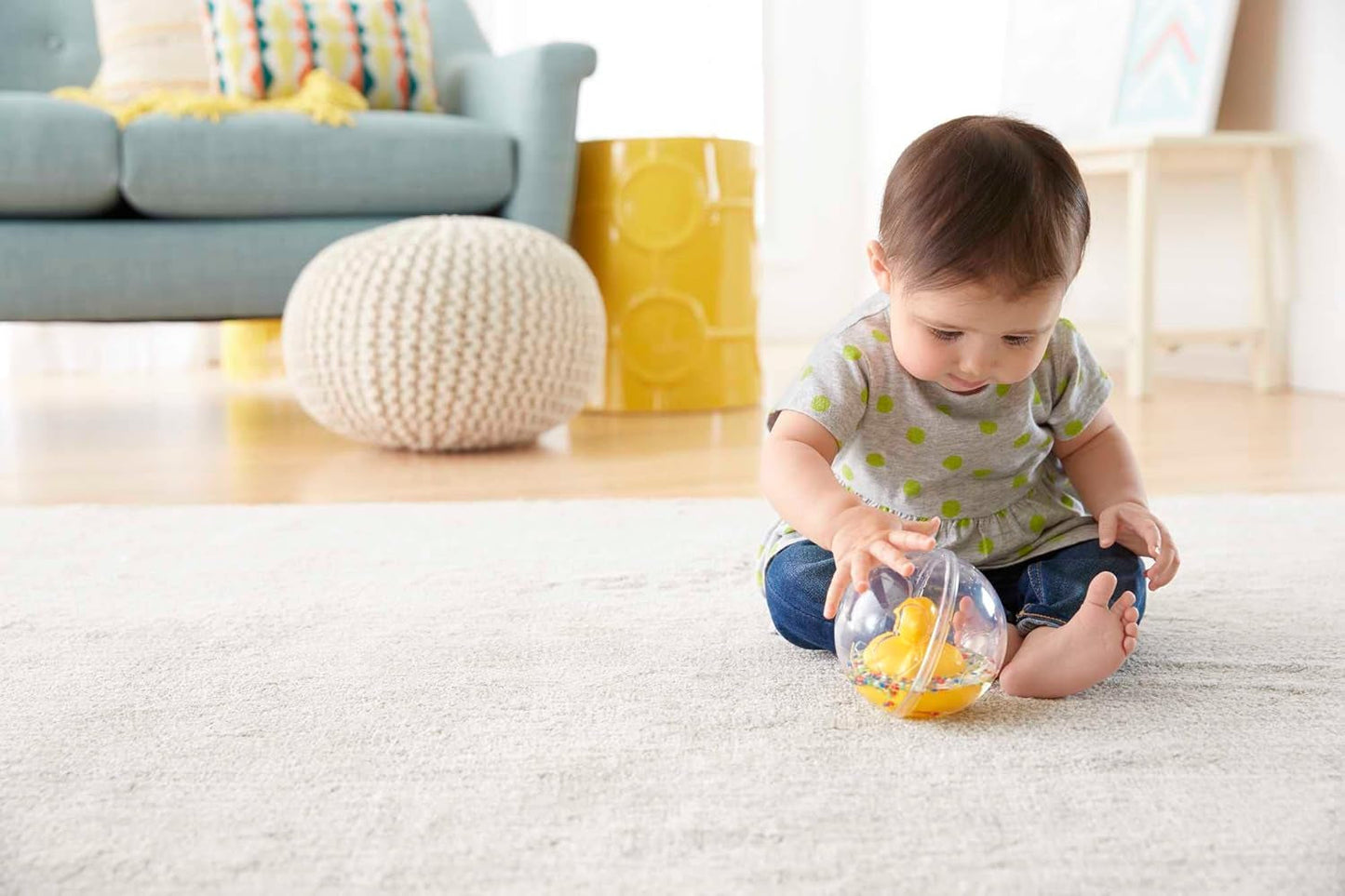 Fisher-Price WaterMates Ducky Ball, Divertente Anatra in Palla di Coriandoli, Giocattolo per Bambini, Palla da Gioco, Giocattolo da Bagno, da 3 Mesi, 75676 Baby Toys Naty Shop
