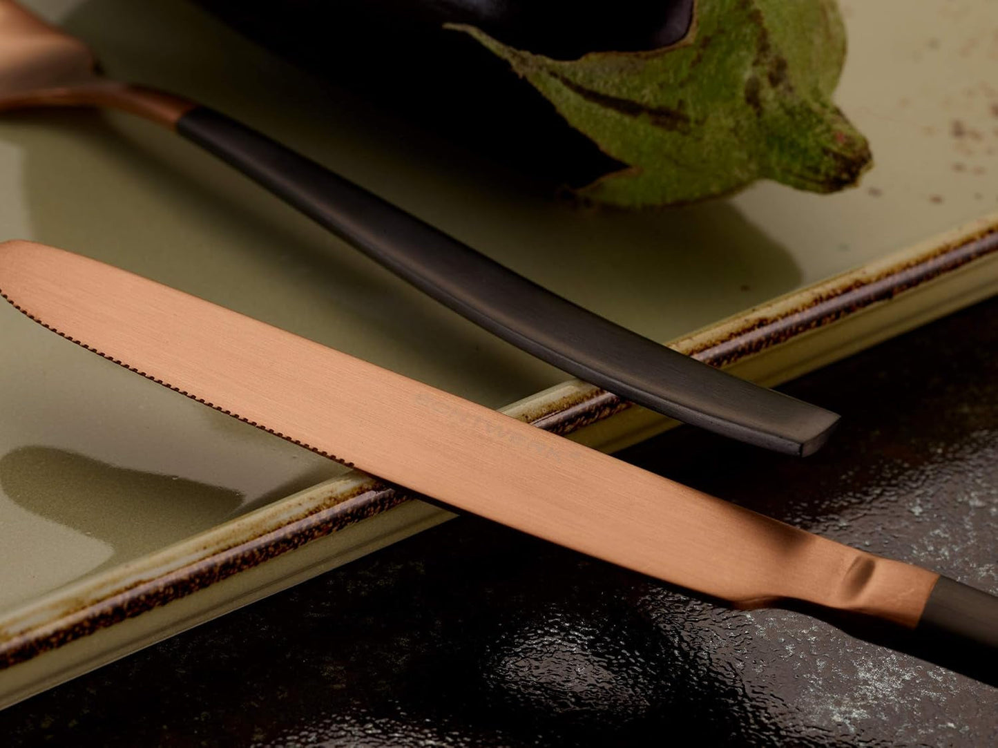 Set posate Echtwerk Positano Due-Bronze, Black Edition, 20 pezzi, 4 persone Kitchen Naty Shop