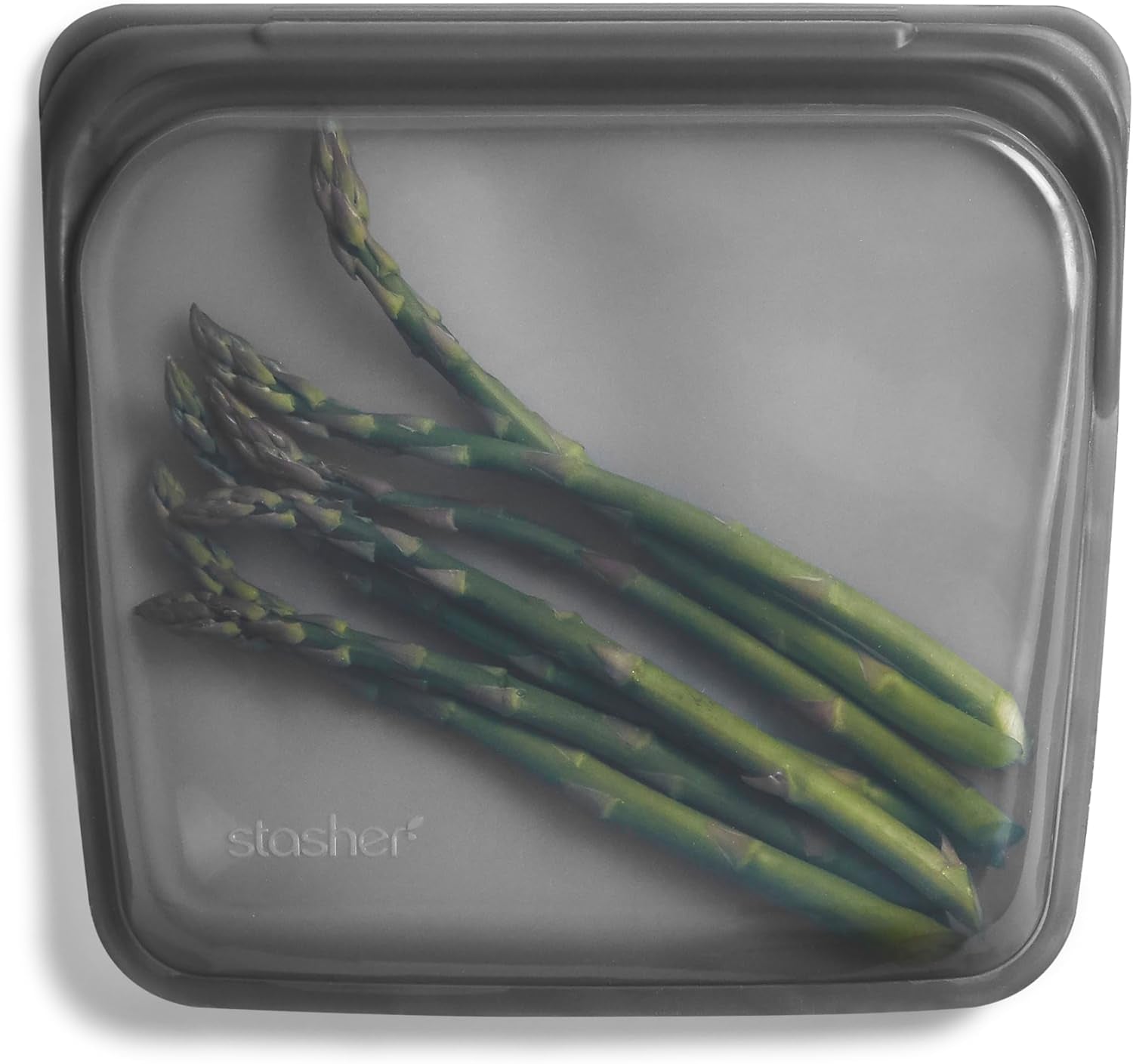 Stasher Bag Borsa per alimenti riutilizzabile in silicone premium Borsa per sandwich Trasparente Resistente Forno Lavabile in lavastoviglie Congelatore Sicura Borsa per il pranzo ecologica A prova di perdite Scatole per la conservazione degli alimenti da 828 ml Naty Shop Ash