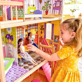 Kidkraft Kayla Casa delle bambole in legno con mobili e accessori, set da gioco a 3 livelli per bambole da 30 cm, giocattolo per 3 anni, 65092 - Esclusivamente su Amazon Dollhouses Naty Shop