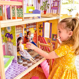 KidKraft Kayla Casa delle bambole in legno con mobili e accessori, set da gioco a 3 livelli per bambola da 30 cm, giocattolo per bambini dai 3 anni in su, 65092 - Esclusivamente su Amazon