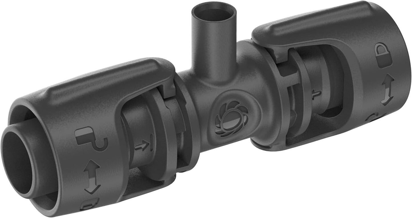 Raccordo a T Gardena Micro-Drip-System per ugelli spruzzatori: collegamento tra tubi da 13 mm e un ugello spruzzatore, irrigazione automatica delle piante, tecnologia di collegamento semplice e veloce, riutilizzabile (13206-20)