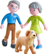 HABA 306147 - Little Friends Playset Nonni, Bambole flessibili e Animali dai 3 anni in su, Multicolore