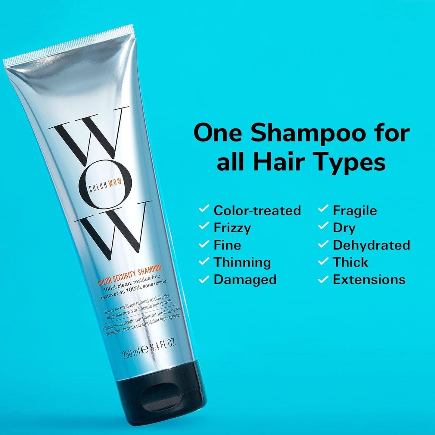 Wow Color Shampoo, shampoo per la cura del colore senza siliconi e senza solfati per capelli tinti, 250 ml Doccia e bagno Naty Shop