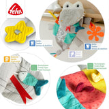 Fehn Burattino da Mano Coccodrillo - Peluche con Sonaglio, Carta frusciante, Massaggiagengive e Cigolio - Marionetta da Mano per Neonati e Bambini dai 6 Mesi in su Naty Shop