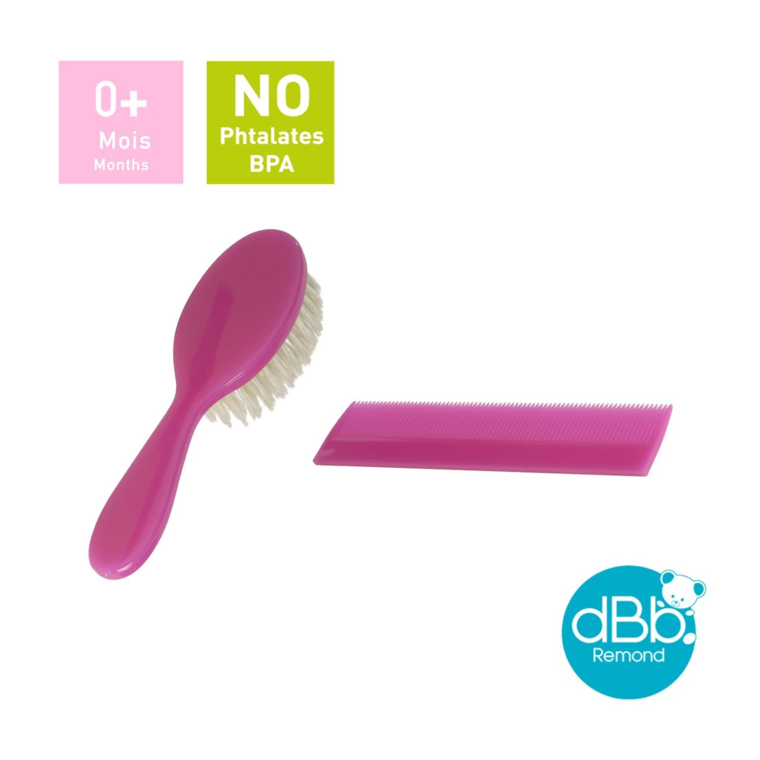 dBb-Remond 315008 Spazzola e pettine in plastica Rosa Trasparente Bambini - Bagno e Cura Naty Shop