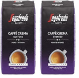 Segafredo Zanetti Caffè Crema Gustoso - Chicco Intero (Confezione da 1 kg) - Adatto per Caffè Crema - Caffè in chicchi tostati lunghi e scuri, gusto pieno e intenso (Confezione da 2)