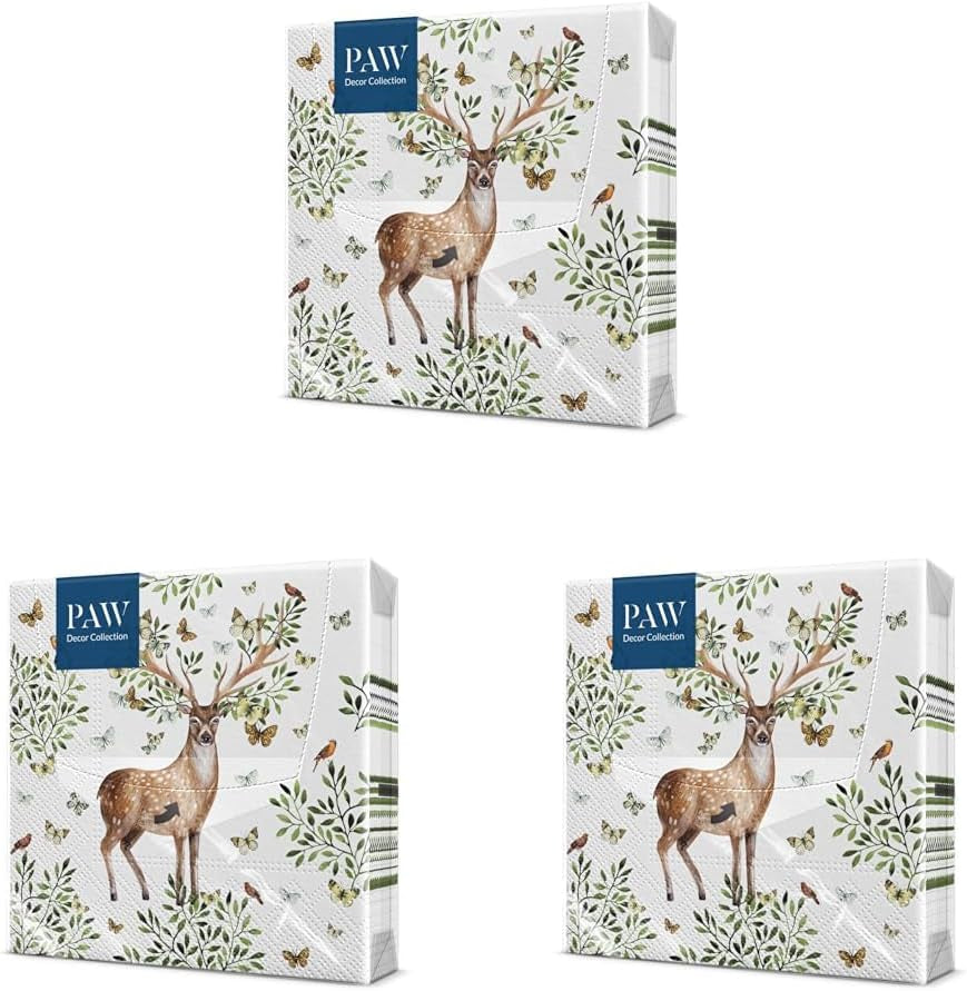 ZAMPA - Tovaglioli 3 Veli (33 X 33 Cm) I 20 Pezzi I Perfetti per Compleanni, Feste, Comunioni e Festività dei Bambini I Tovaglioli di carta colorati con motivi party I Animali, Gioia, Festa - Corna