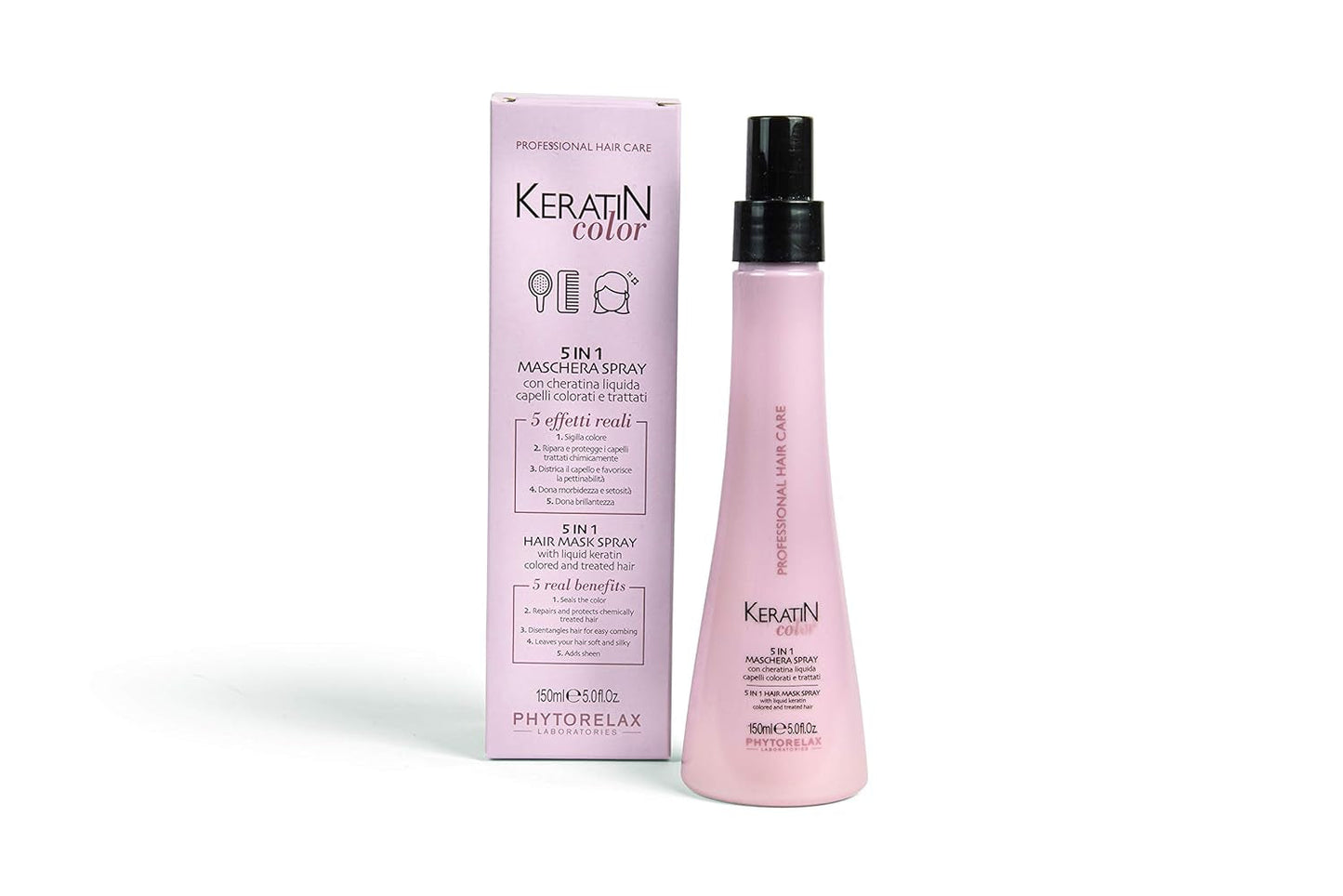 Phytorelax Maschera Spray per Capelli 5in1 - 1 ml - Senza Siliconi, Senza Parabeni - Idratazione - Capelli Secchi, Capelli Ricci Naty Shop Hair Mask Titolo predefinito