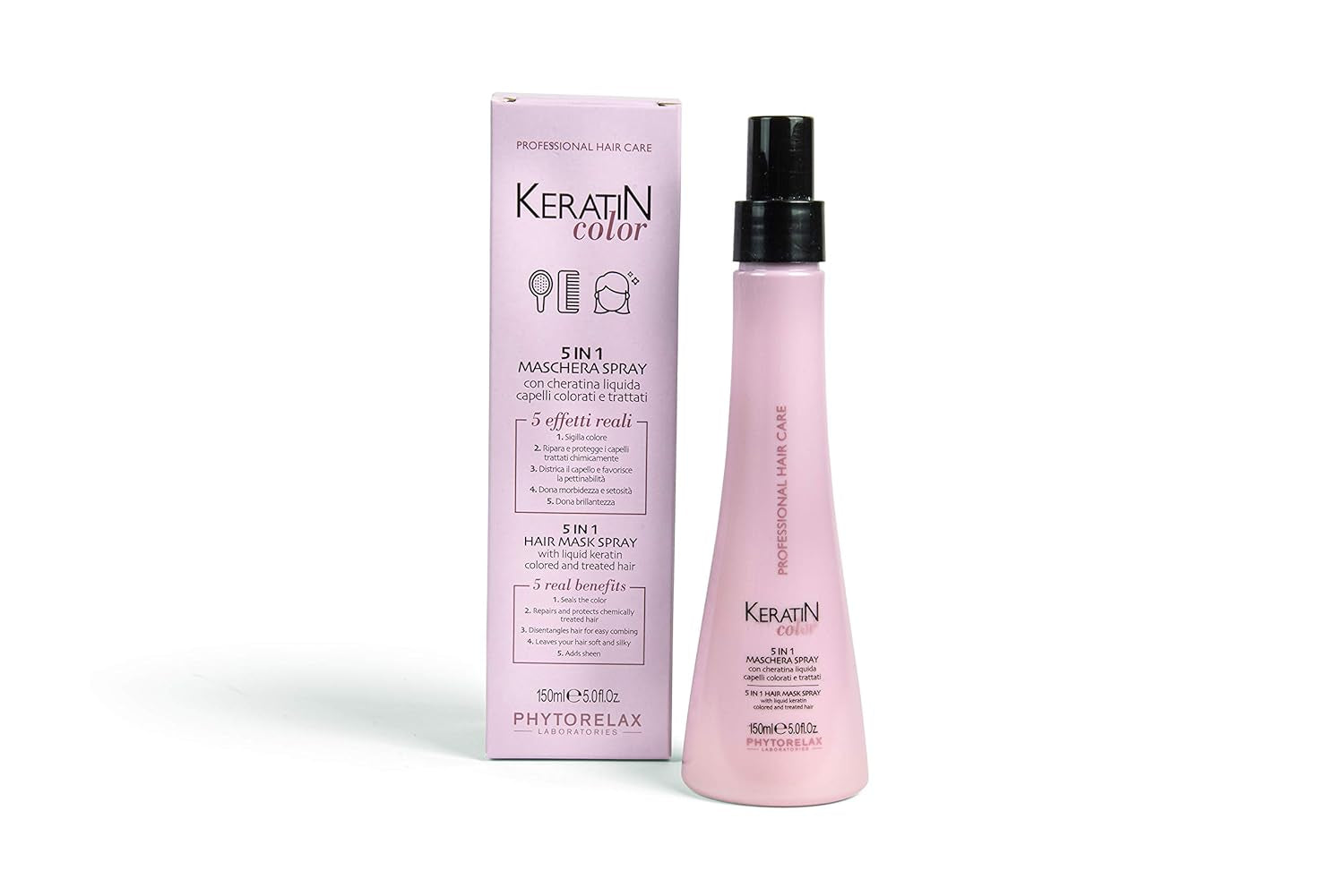 Phytorelax Maschera Spray per Capelli 5in1 - 1 ml - Senza Siliconi, Senza Parabeni - Idratazione - Capelli Secchi, Capelli Ricci Naty Shop Hair Mask Titolo predefinito