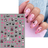 JMEOWIO Adesivo per unghie Halloween 9 Blatt Nail Art Sticker Adesivo per unghie Decorazione per decorazioni Decorazioni per unghie
