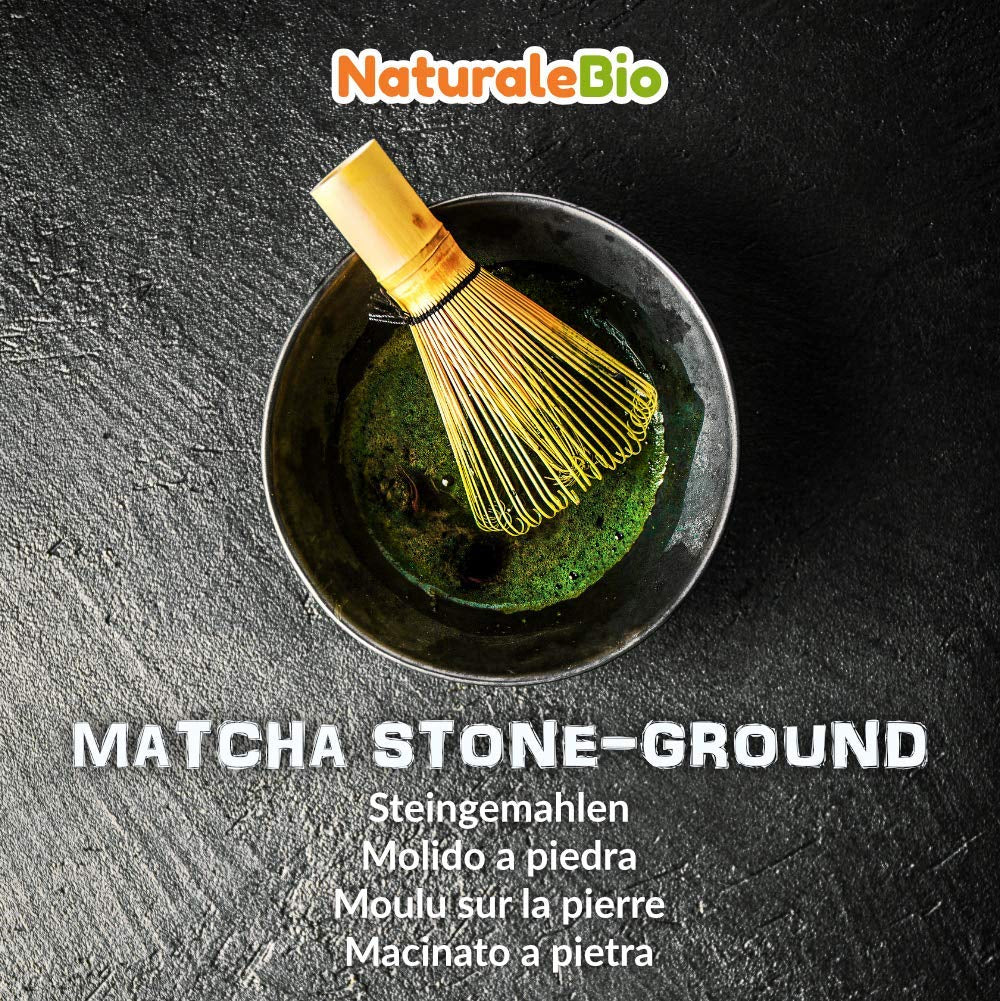 Polvere di Tè Matcha Grado Cerimoniale Naturalebio Tè verde originale dal Giappone. Polvere di tè verde matcha di grado cerimoniale prodotta a Uji, Kyoto. Ideale per bere, cucinare e bere latte. Scatola da 30 gr.