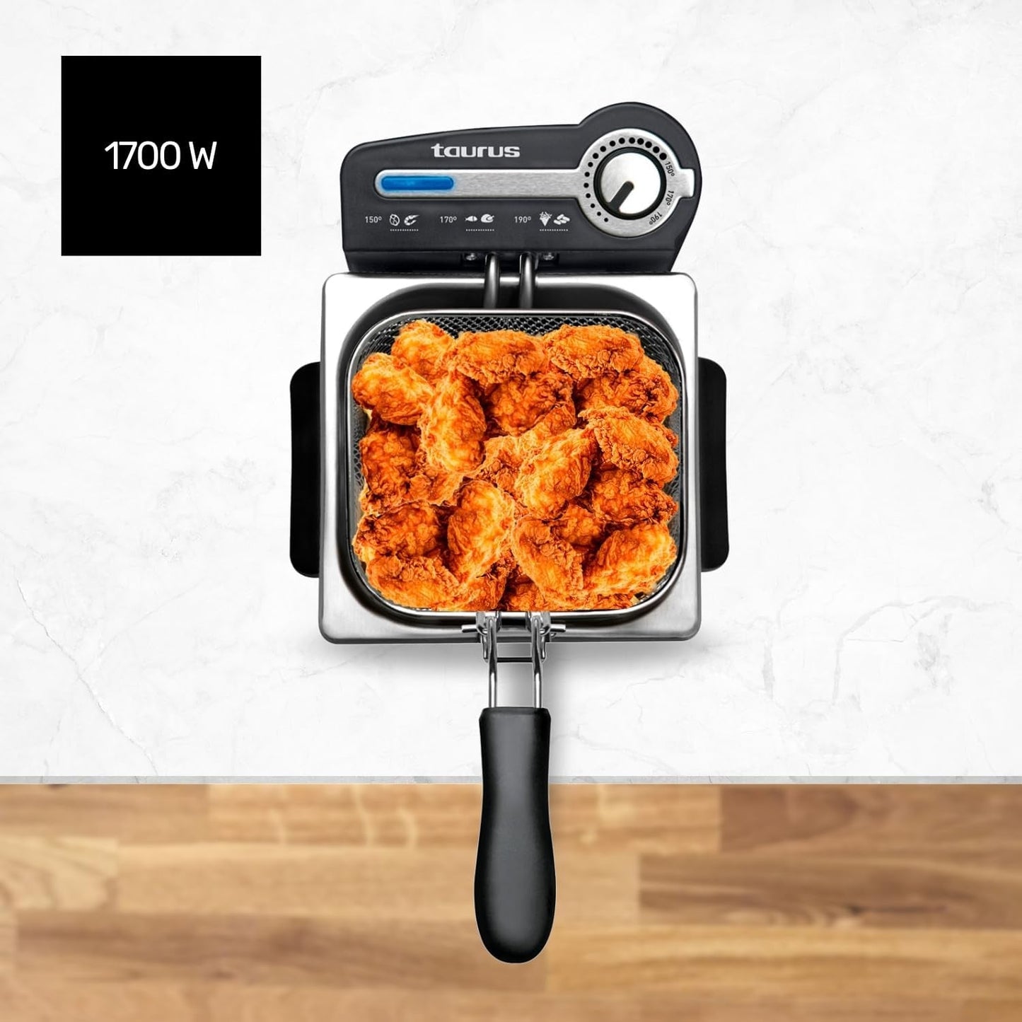 Taurus Professional 2 plus - Friggitrice ad olio, 2 litri, 1700 W, acciaio inox 18/8 Elettrodomestici Naty Shop
