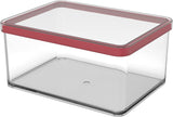 Rotho Loft Set di 5 barattoli con coperchio, varie dimensioni, plastica per alimenti (PP) senza BPA, trasparente/rosso, (21,4 x 21,4 x 23,5 cm) Naty Shop Scatole per alimenti da 2,25 L di larghezza